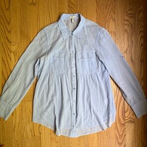 Joie Light Blue Collared Shirt Gauze Cotton